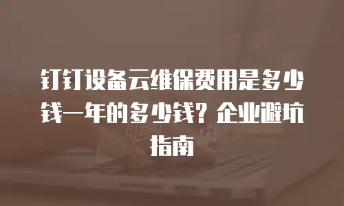 钉钉设备云维保费用是多少钱一年的多少钱？企业避坑指南