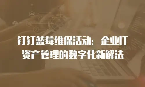钉钉蓝莓维保活动：企业IT资产管理的数字化新解法