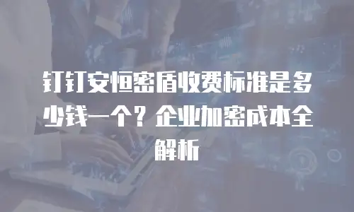 钉钉安恒密盾收费标准是多少钱一个？企业加密成本全解析