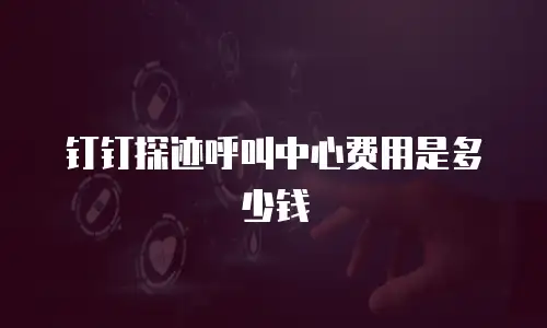 钉钉探迹呼叫中心费用是多少钱