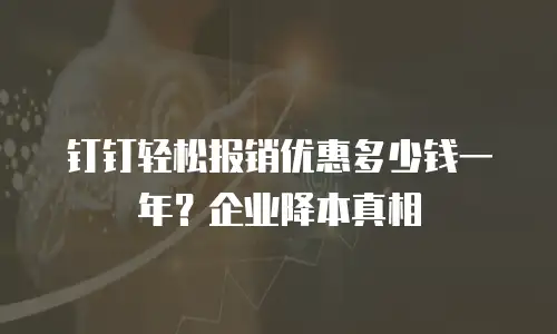 钉钉轻松报销优惠多少钱一年？企业降本真相