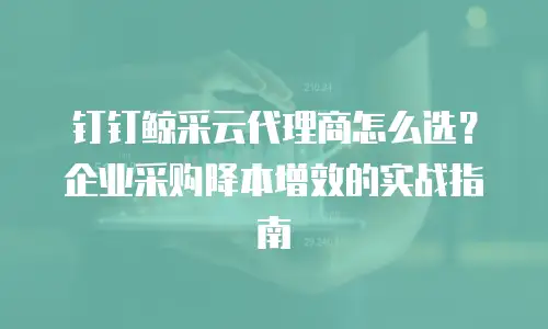 钉钉鲸采云代理商怎么选？企业采购降本增效的实战指南