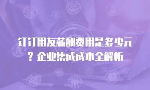 钉钉用友薪酬费用是多少元？企业集成成本全解析