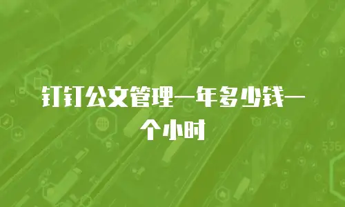 钉钉公文管理一年多少钱一个小时