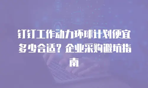 钉钉工作动力环球计划便宜多少合适？企业采购避坑指南