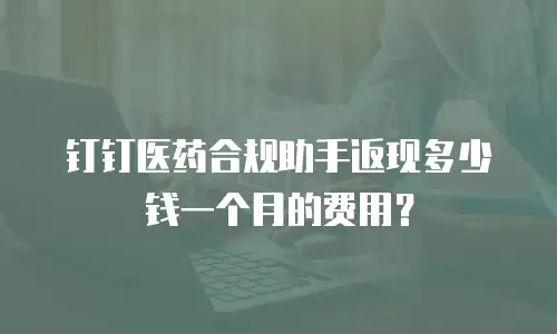 钉钉医药合规助手返现多少钱一个月的费用？