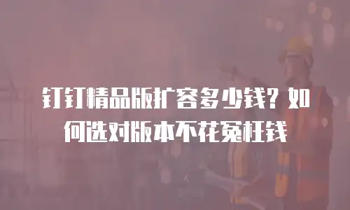 钉钉精品版扩容多少钱？如何选对版本不花冤枉钱