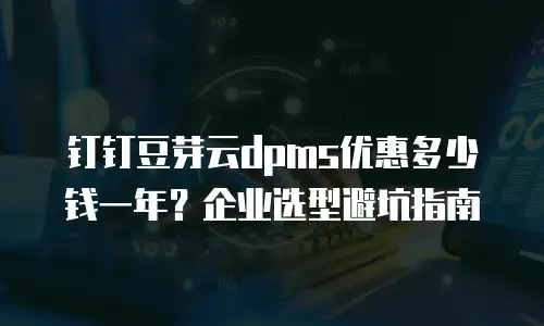 钉钉豆芽云dpms优惠多少钱一年？企业选型避坑指南