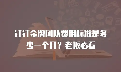 钉钉金牌团队费用标准是多少一个月？老板必看