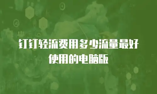 钉钉轻流费用多少流量最好使用的电脑版