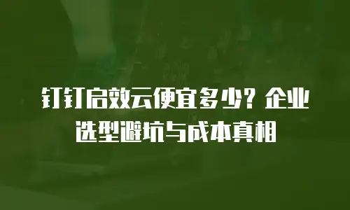 钉钉启效云便宜多少？企业选型避坑与成本真相