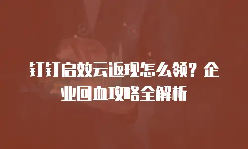 钉钉启效云返现怎么领？企业回血攻略全解析