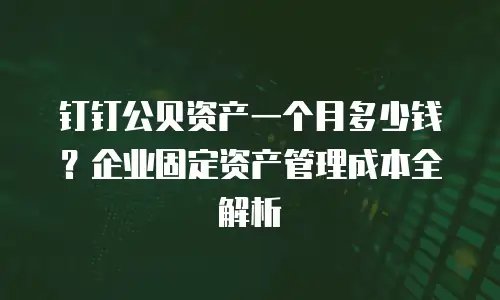 钉钉公贝资产一个月多少钱？企业固定资产管理成本全解析