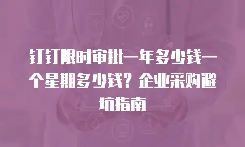钉钉限时审批一年多少钱一个星期多少钱？企业采购避坑指南