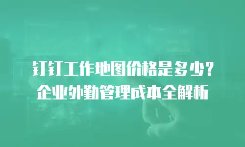 钉钉工作地图价格是多少？企业外勤管理成本全解析