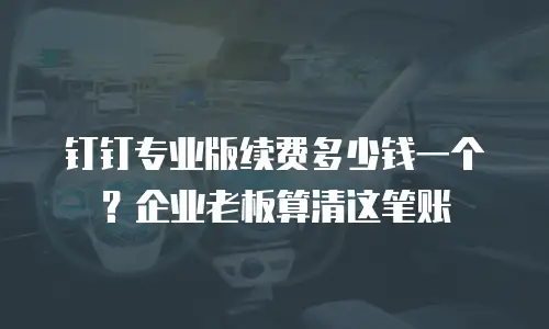 钉钉专业版续费多少钱一个？企业老板算清这笔账