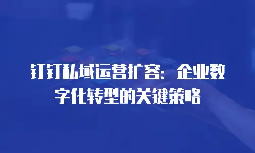 钉钉私域运营扩容：企业数字化转型的关键策略