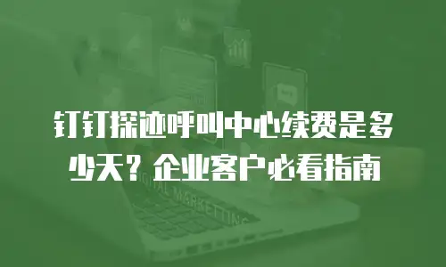 钉钉探迹呼叫中心续费是多少天？企业客户必看指南