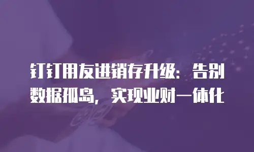 钉钉用友进销存升级：告别数据孤岛，实现业财一体化
