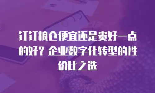 钉钉粮仓便宜还是贵好一点的好？企业数字化转型的性价比之选