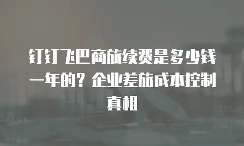 钉钉飞巴商旅续费是多少钱一年的？企业差旅成本控制真相