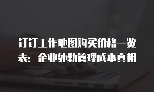 钉钉工作地图购买价格一览表：企业外勤管理成本真相
