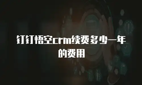 钉钉悟空crm续费多少一年的费用