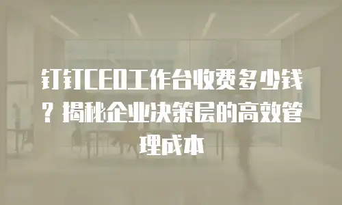 钉钉CEO工作台收费多少钱？揭秘企业决策层的高效管理成本
