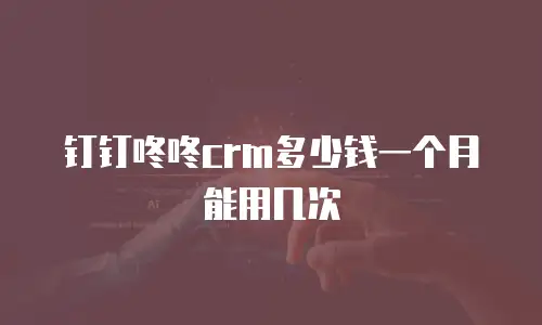钉钉咚咚crm多少钱一个月能用几次