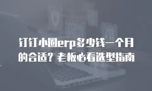 钉钉小圈erp多少钱一个月的合适？老板必看选型指南