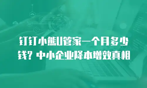 钉钉小熊U管家一个月多少钱？中小企业降本增效真相