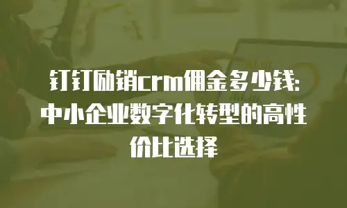 钉钉励销crm佣金多少钱：中小企业数字化转型的高性价比选择