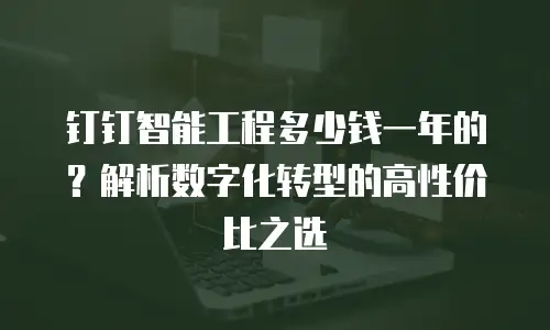 钉钉智能工程多少钱一年的？解析数字化转型的高性价比之选