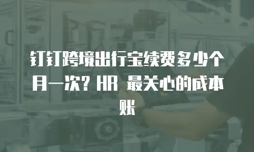 钉钉跨境出行宝续费多少个月一次？HR 最关心的成本账
