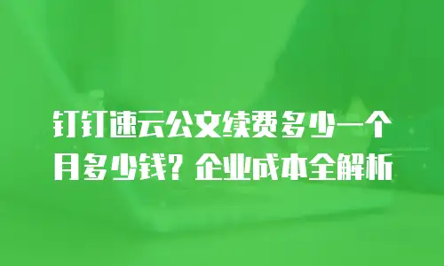 钉钉速云公文续费多少一个月多少钱？企业成本全解析