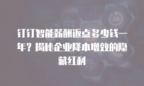 钉钉智能薪酬返点多少钱一年？揭秘企业降本增效的隐藏红利