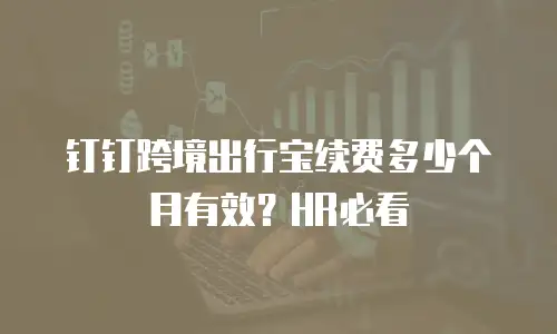 钉钉跨境出行宝续费多少个月有效？HR必看