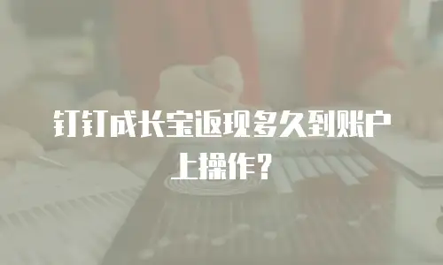 钉钉成长宝返现多久到账户上操作？