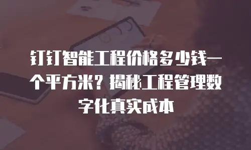 钉钉智能工程价格多少钱一个平方米？揭秘工程管理数字化真实成本