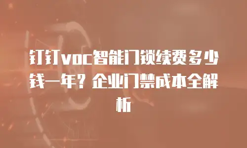 钉钉voc智能门锁续费多少钱一年？企业门禁成本全解析