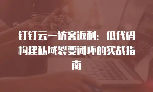 钉钉云一访客返利：低代码构建私域裂变闭环的实战指南