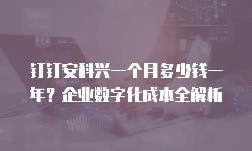 钉钉安科兴一个月多少钱一年？企业数字化成本全解析