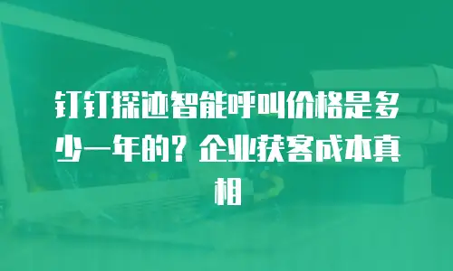 钉钉探迹智能呼叫价格是多少一年的？企业获客成本真相