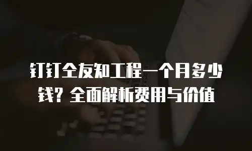 钉钉仝友知工程一个月多少钱？全面解析费用与价值