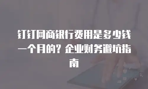 钉钉网商银行费用是多少钱一个月的？企业财务避坑指南