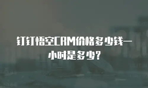 钉钉悟空CRM价格多少钱一小时是多少？