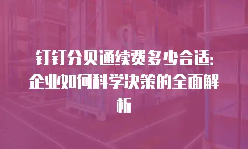 钉钉分贝通续费多少合适：企业如何科学决策的全面解析