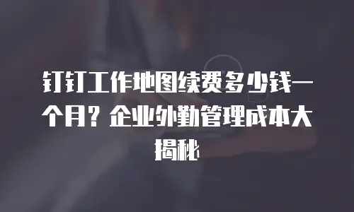 钉钉工作地图续费多少钱一个月？企业外勤管理成本大揭秘