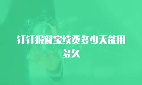 钉钉报餐宝续费多少天能用多久