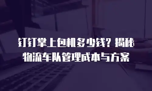 钉钉掌上包机多少钱？揭秘物流车队管理成本与方案
